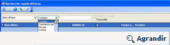 Liste des conditions de recherche