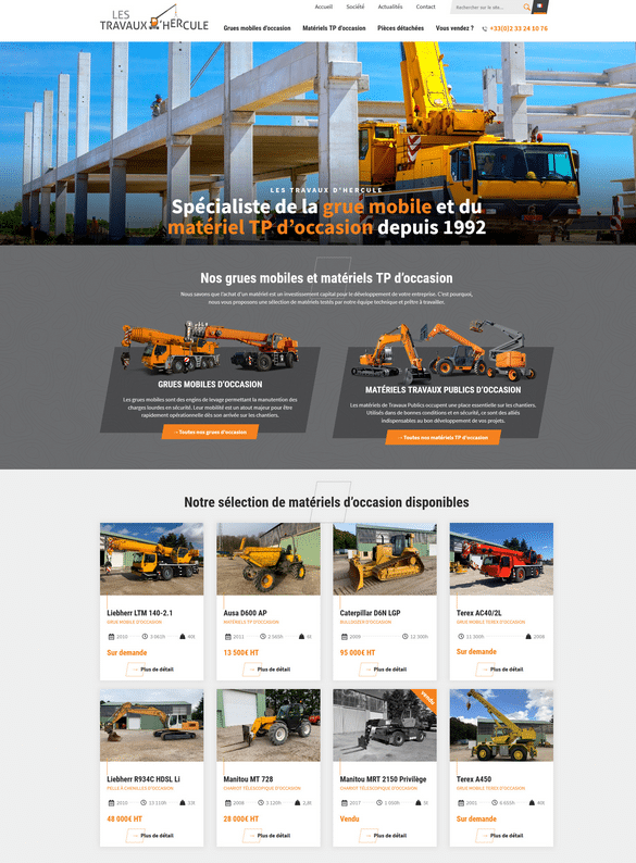 Exemple d'un site web récent, beau et responsive