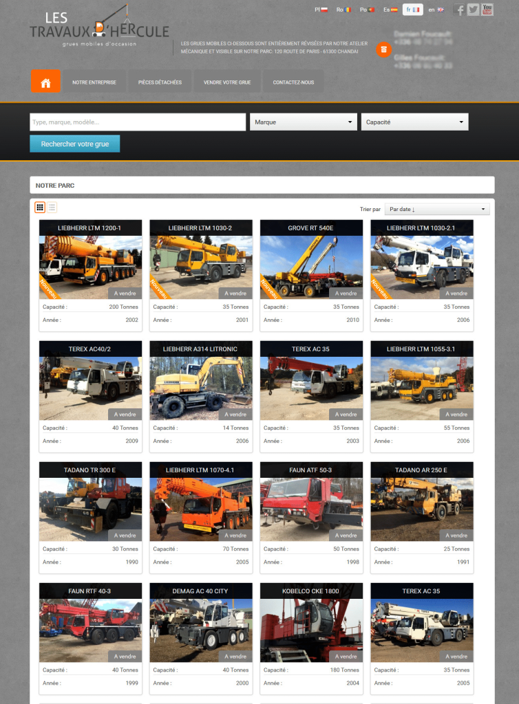 Exemple de la page d'accueil d'un ancien site web avec sa refonte