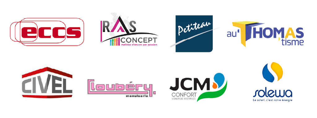 référence client logiciel bâtiment : Eccs, RAS Concept, Petiteau, Authomastisme, Civel, Loubéry, JCM Confort, Solewa